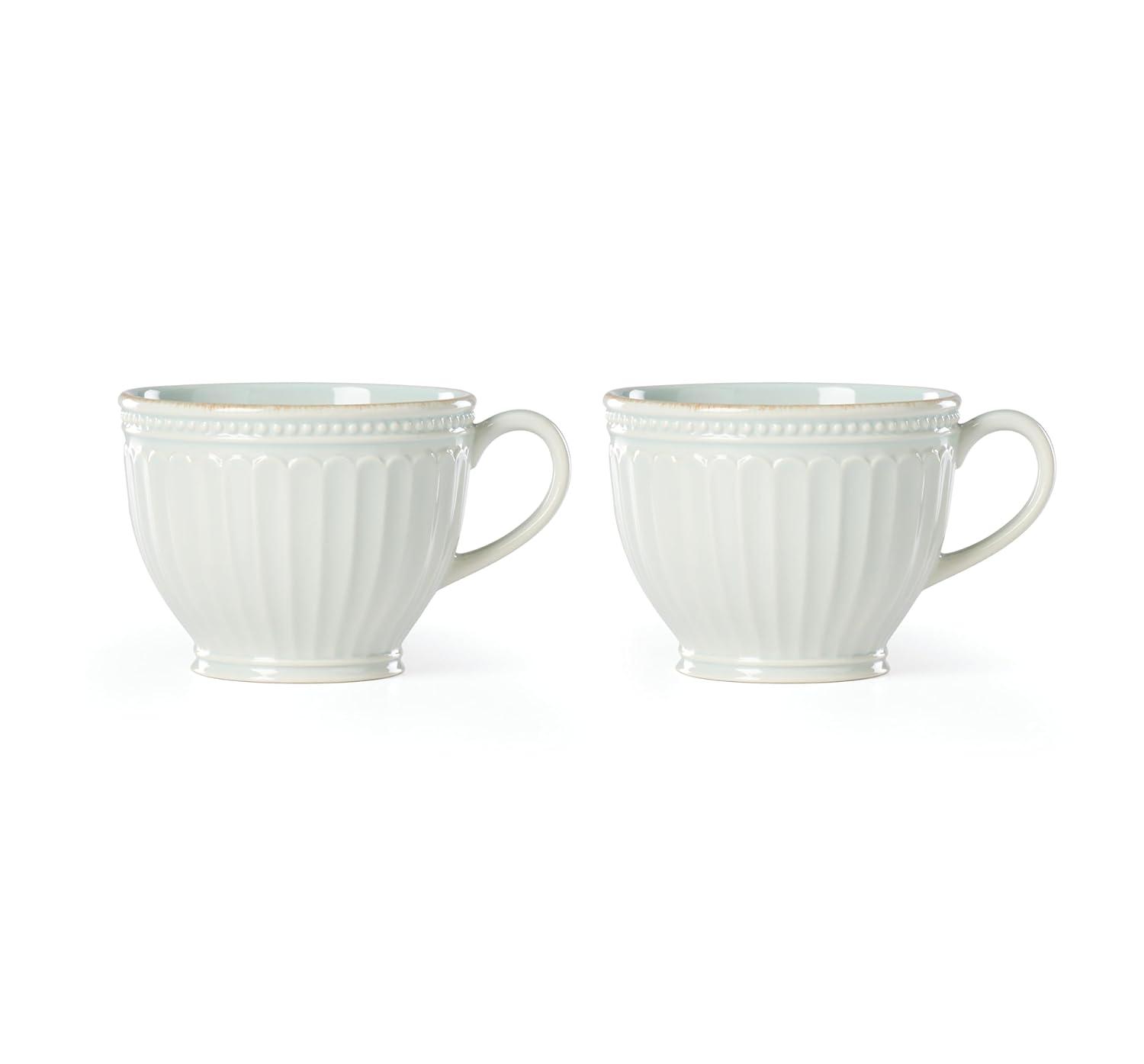 Lenox French Perle Groove Ice Blue Latte Mug