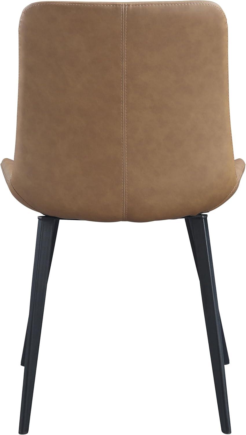 Abiram 21" Dining Chairs Brown - Acme Furniture: Upholstered Side, Kitchen, Metal Frame, Leather Textile