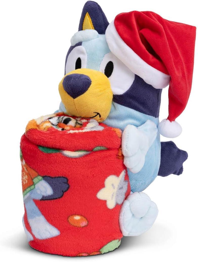 Northwest Character Hugger Pillow & Silk Touch Throw Blanket Set, 40" x 50", Bluey Festive Sweaters