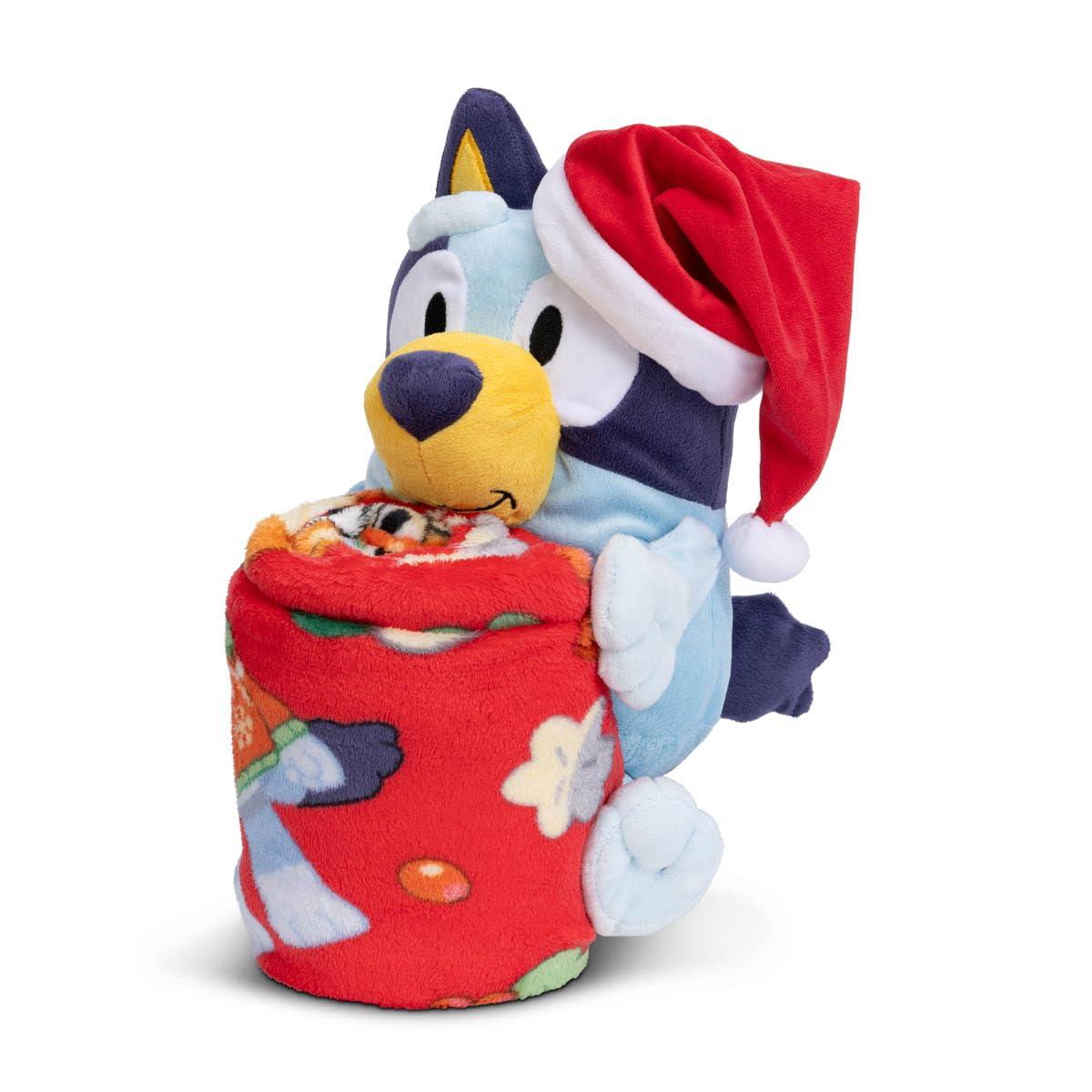 Northwest Character Hugger Pillow & Silk Touch Throw Blanket Set, 40" x 50", Bluey Festive Sweaters