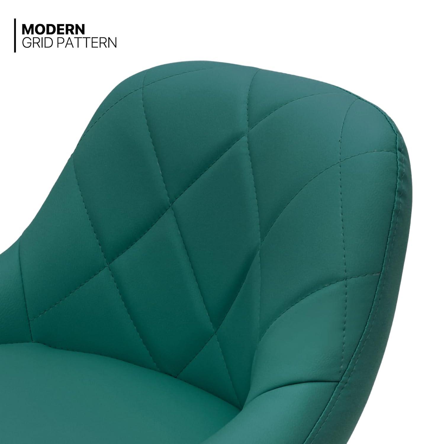 Bar Stools Set of 2, Adjustable Counter Height Swivel Barstools, Modern Dining Chairs Bar Pub High Stool with Back for Kitchen Island, Teal Green