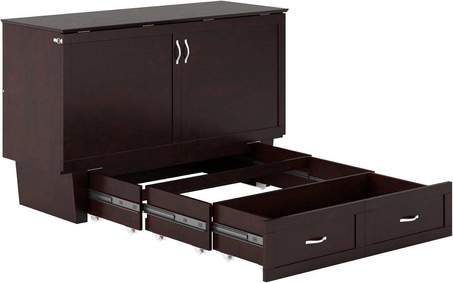 Queen Monroe Murphy Bed Chest with Memory Foam Mattress - AFI