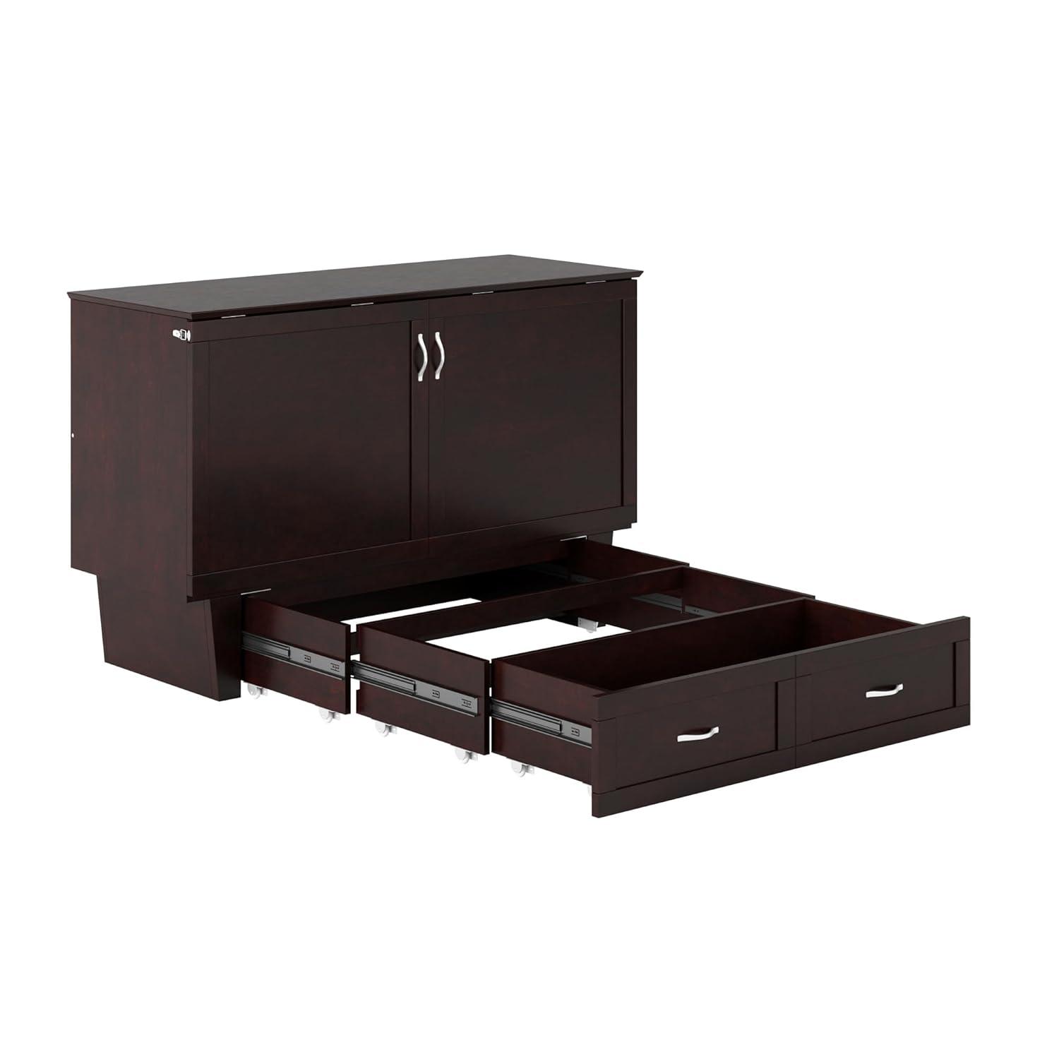Queen Monroe Murphy Bed Chest with Memory Foam Mattress - AFI