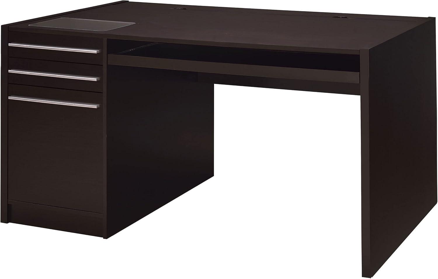 Halston 3 Drawer Office Desk Cappuccino - Coaster