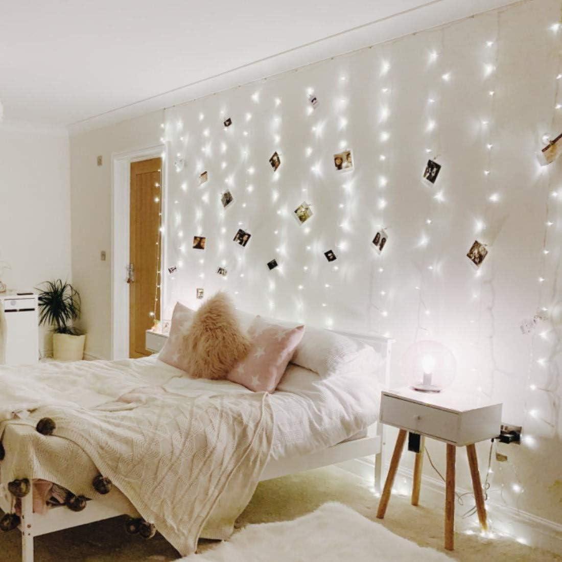 Cool White LED Curtain Fairy Lights for Indoor/Outdoor Use