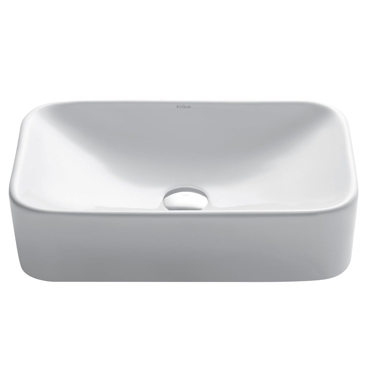 Elavo Ceramic Rectangular Vessel Bathroom Sink