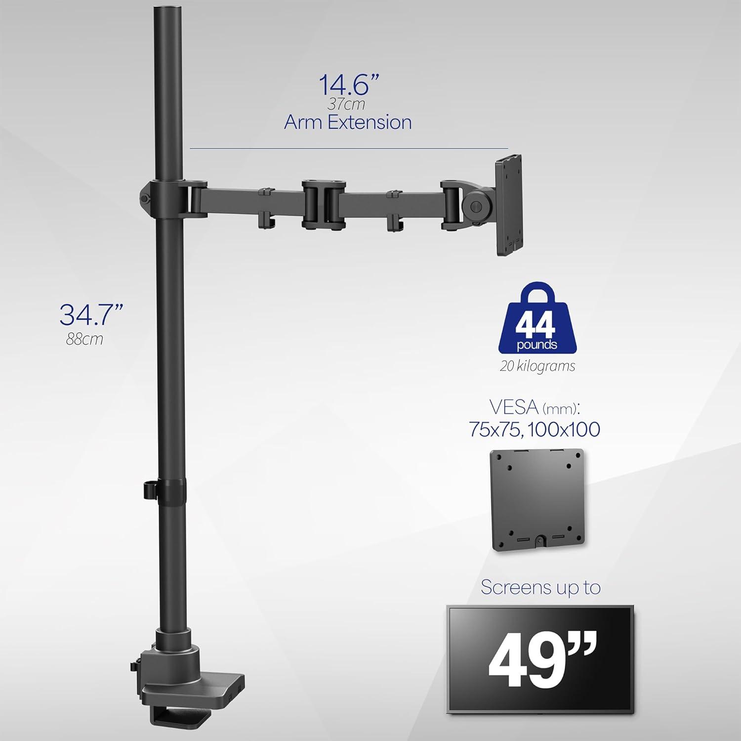 Vivo Single Ultrawide Monitor Extra Tall Desk Mount For Computer Screens To 49" | Wayfair
