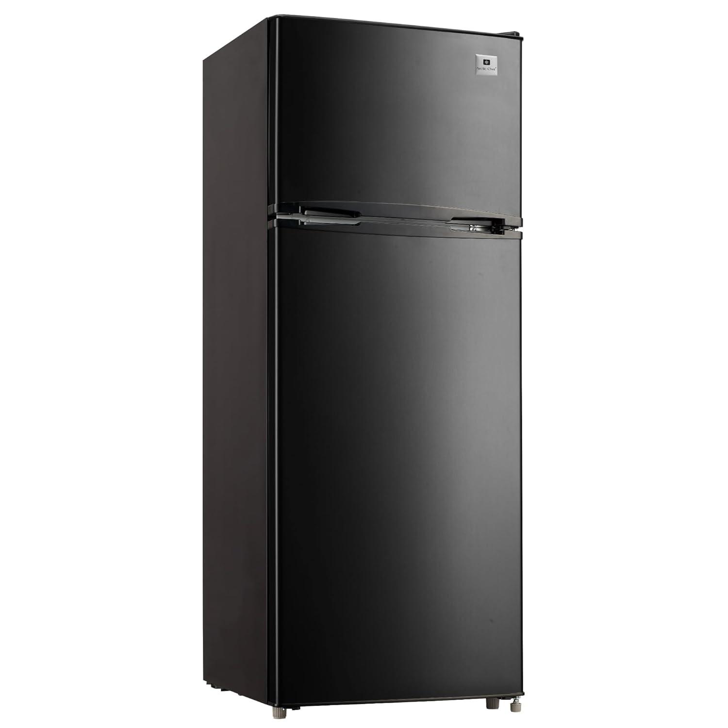 ARCTIC CHEF Reversible Hinged 75 Cu Ft 2-Door Top Freezer Refrigerator Black