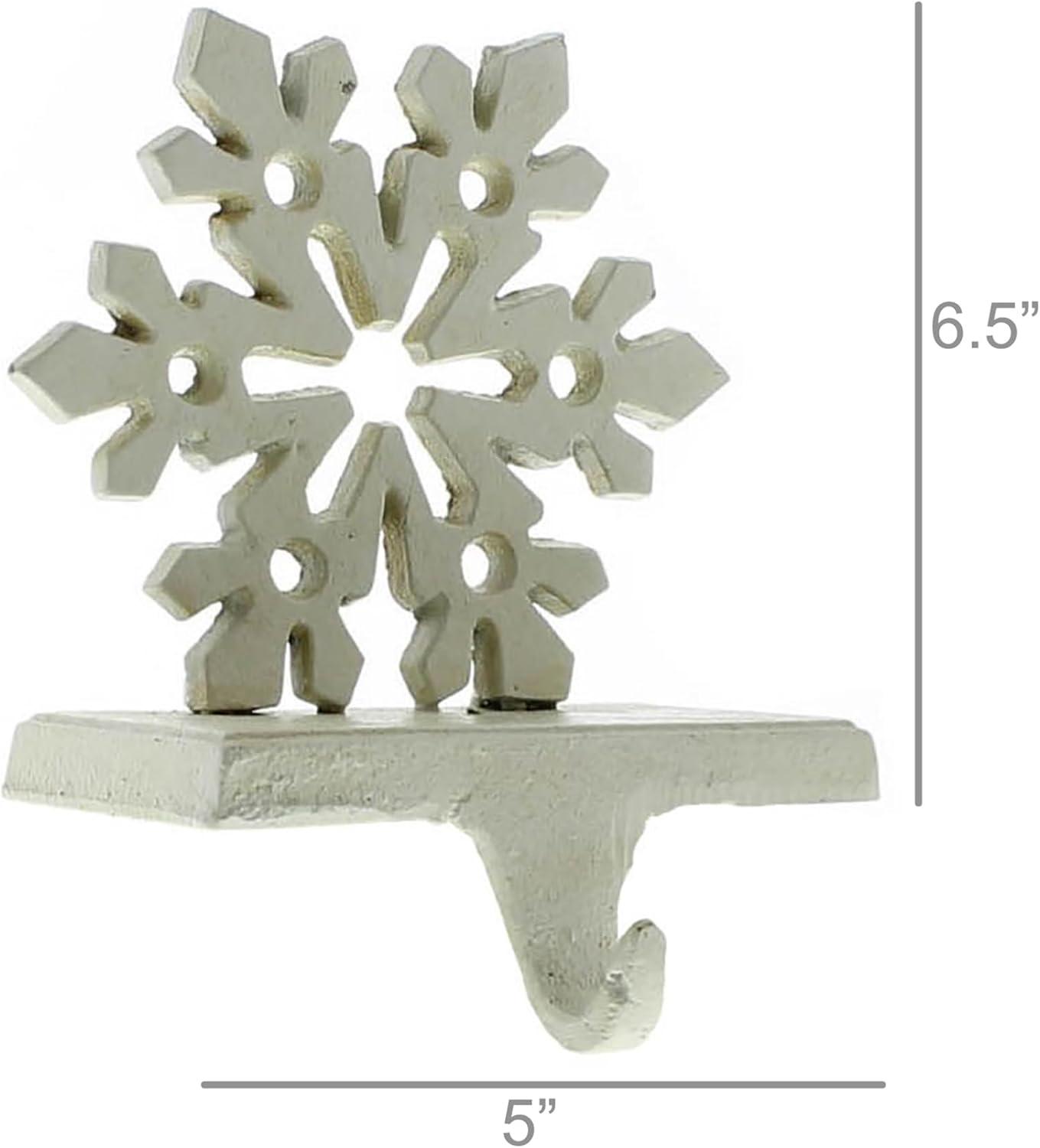 Ivory Cast Iron Snowflake Stocking Holder