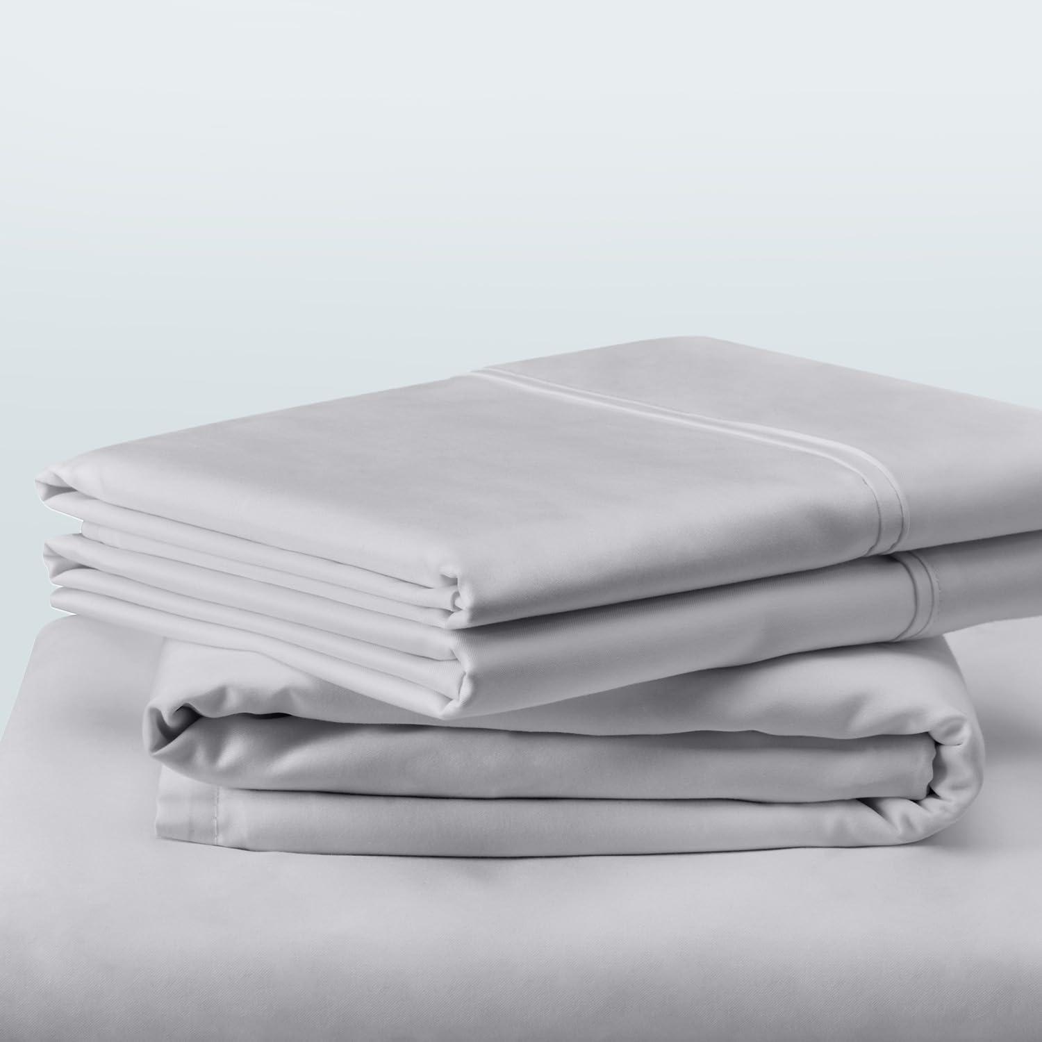 Queen Silver Mist Cotton Sheet Set with Enhanced Fit