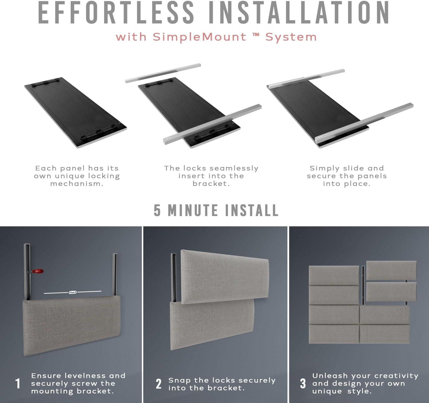 VANT Upholstered Wall Panels - Queen/Full Size Wall Mounted Headboards - Vintage Leather Dusty Taupe - Pack of 4 Panels (Each Individual Panel 30"x11.5") 30'' WIDE Vintage Leather Dusty Taupe