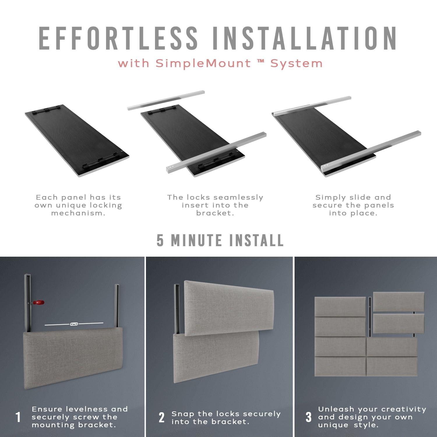 VANT Upholstered Wall Panels - Queen/Full Size Wall Mounted Headboards - Vintage Leather Dusty Taupe - Pack of 4 Panels (Each Individual Panel 30"x11.5") 30'' WIDE Vintage Leather Dusty Taupe