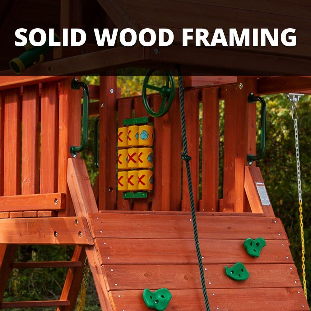 Gorilla Playsets  Sun Palace II Wood Swing Set with Monkey Bars