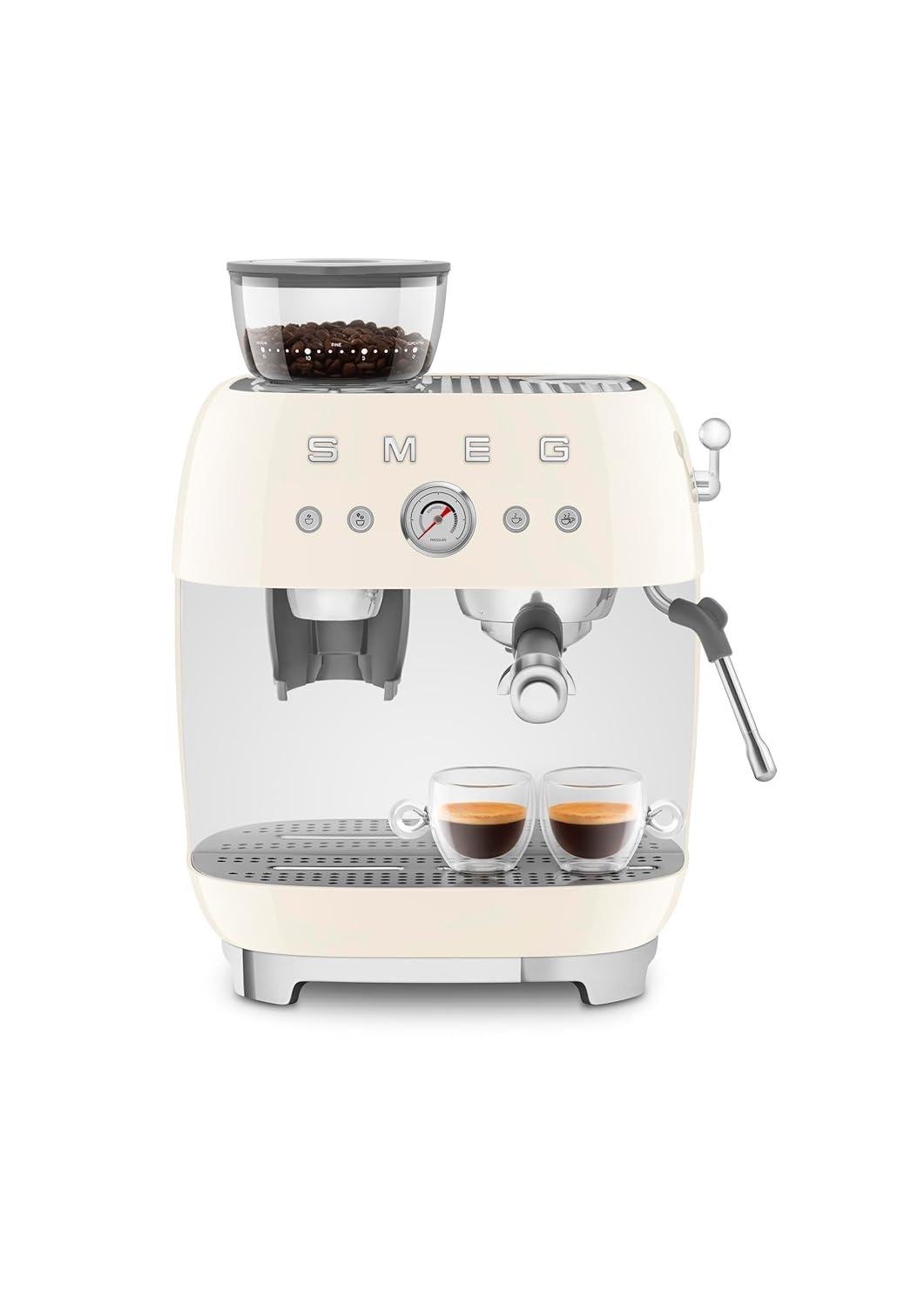 SMEG Cream Semi-Automatic Espresso Machine with Milk Frother