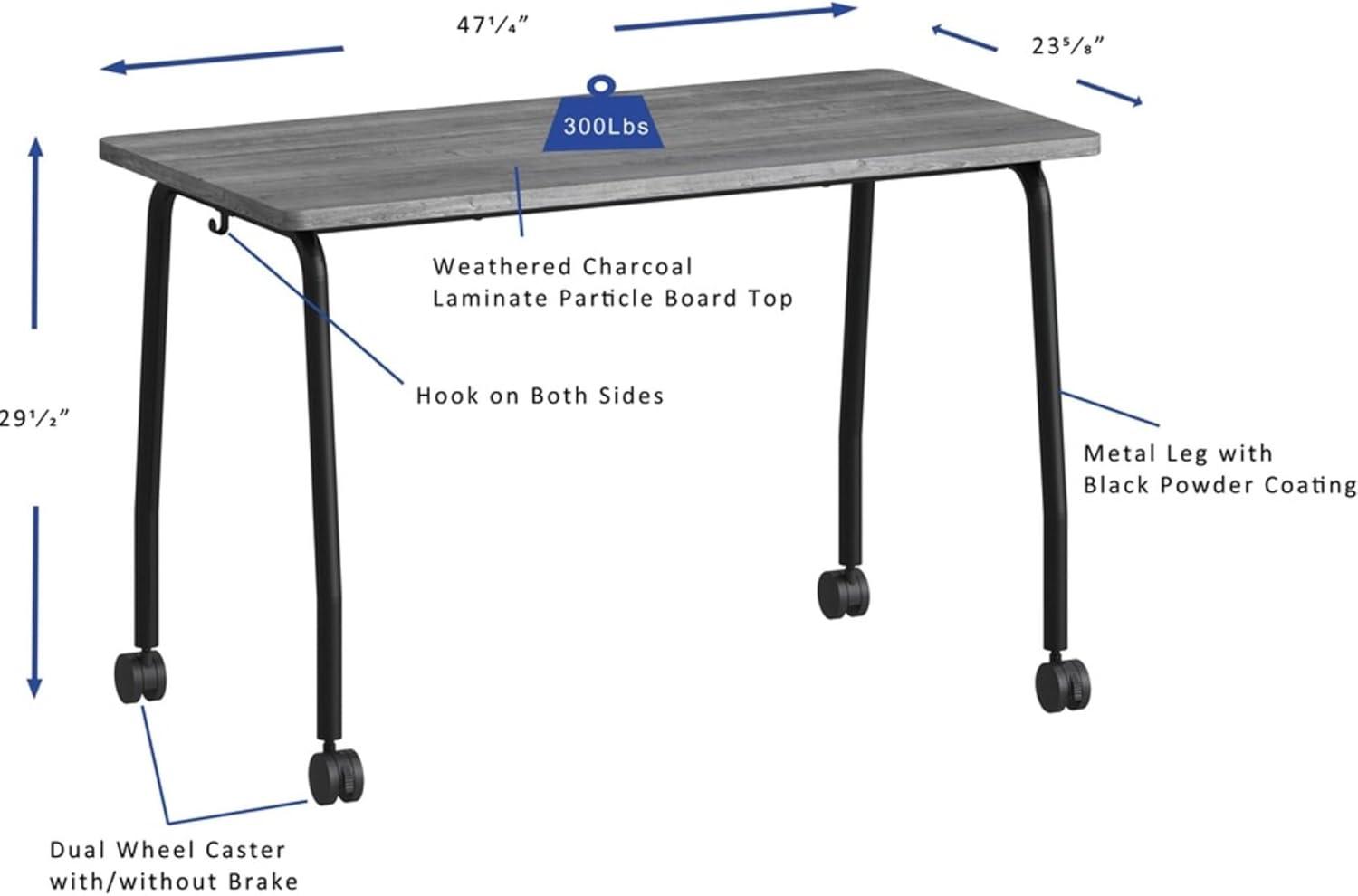 Rectangle 2 Person 23.63'' L Training Table with Casters