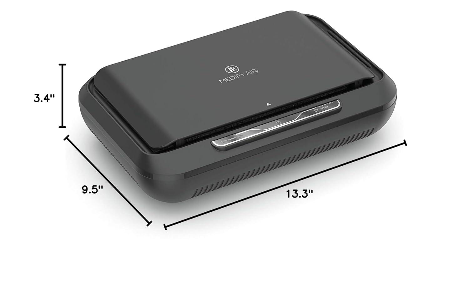 Medify Air MA-CAR Air Purifier with H13 HEPA filter - a higher grade of HEPA Car Purifier | Removal to 0.1 Microns in a Modern Design | Black