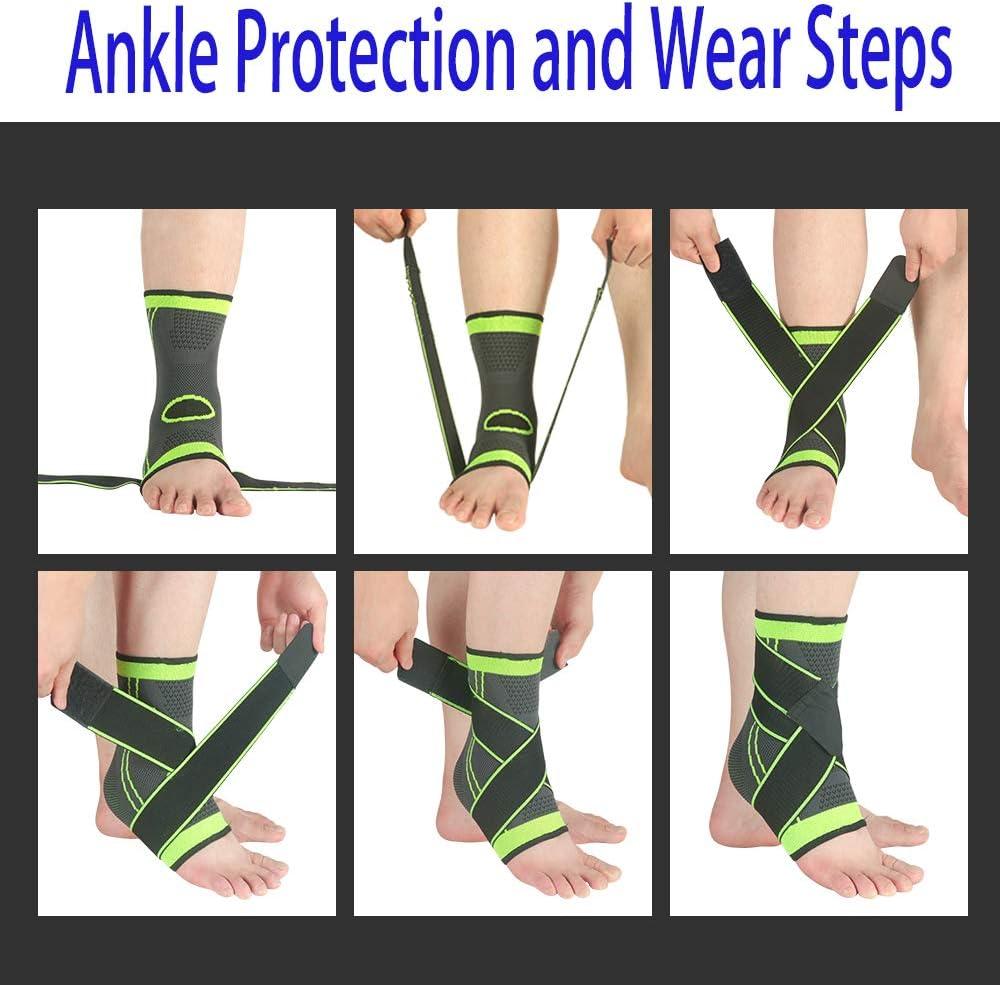 Heldig Ankle Braces, Adjustable Compression Ankle Support Men & Women, Strong Ankle Brace Sports Protection, Stabilize Ligaments-Eases Swelling and Sprained Ankle, One Size Fits allB