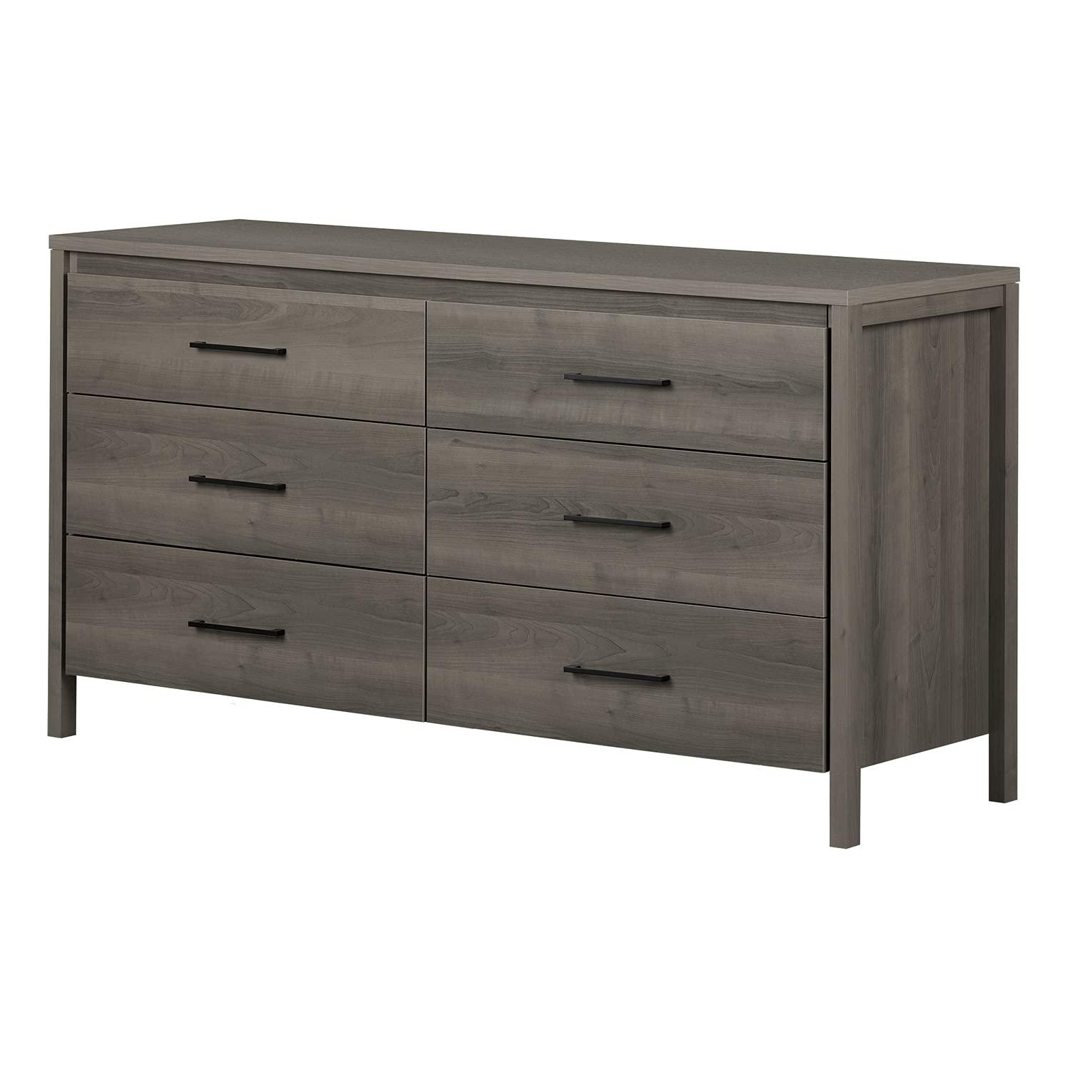 South Shore Gravity 2 Drawer Nightstand Natural Ash: Contemporary Bedside Storage, Laminate Surface