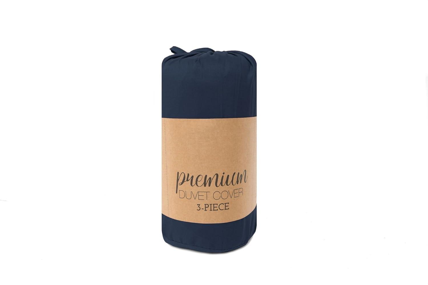 Performance Navy Queen 3-Piece Duvet Cover Set