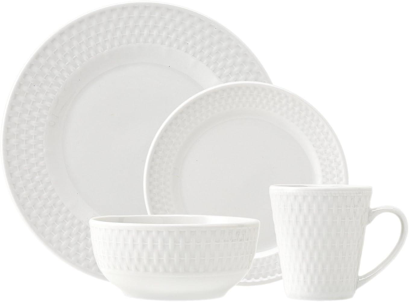 Elle Decor Juliette 16 Piece Porcelain China Dinnerware Set - Service for 4