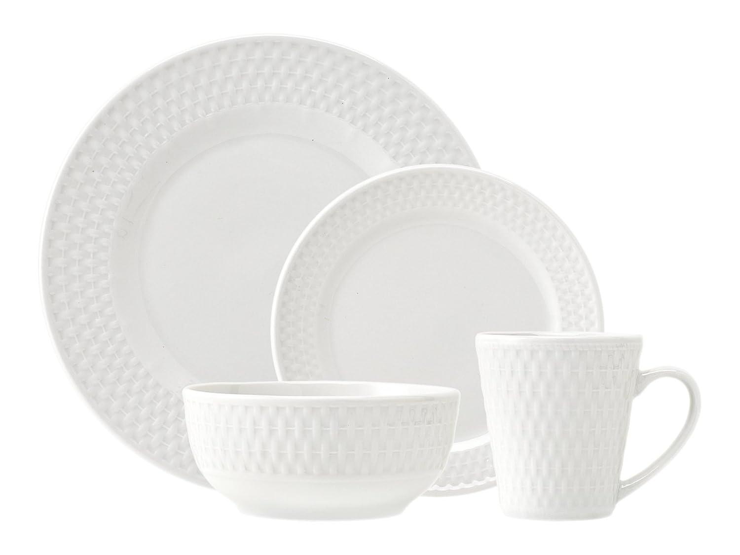 Elle Decor Juliette 16 Piece Porcelain China Dinnerware Set - Service for 4