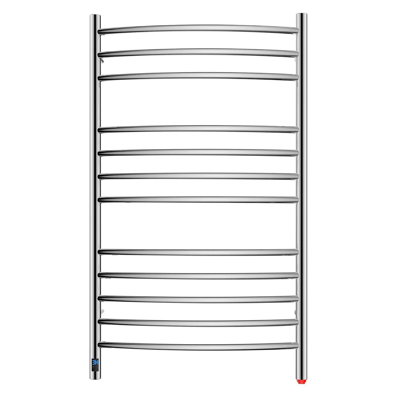 HEATGENE Towel Warmer Wall Mount Electric Plug-in/Hardwired Heated Towel Rack Mirror Polish