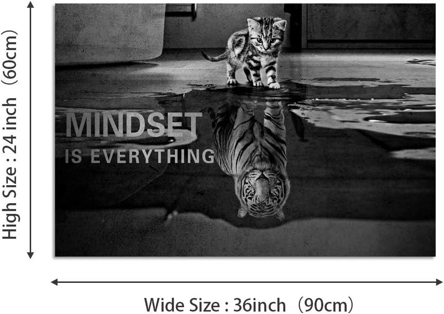 POSTER Mindset Is Everything Cat/Tiger Leader Motivational Inspirational Prevocational Life Action Success Quote Print Poster Wall Art Picture-UNFRAMED