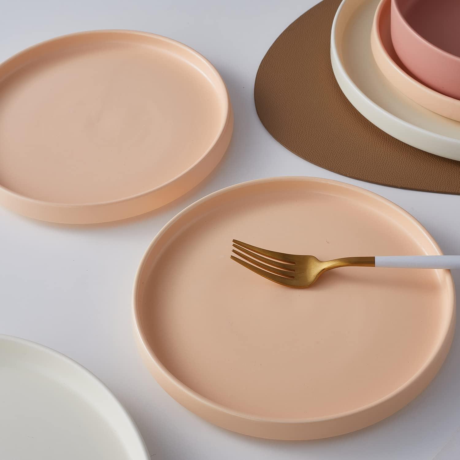 Stella Pastel Orange Porcelain 6-Piece Salad Plate Set