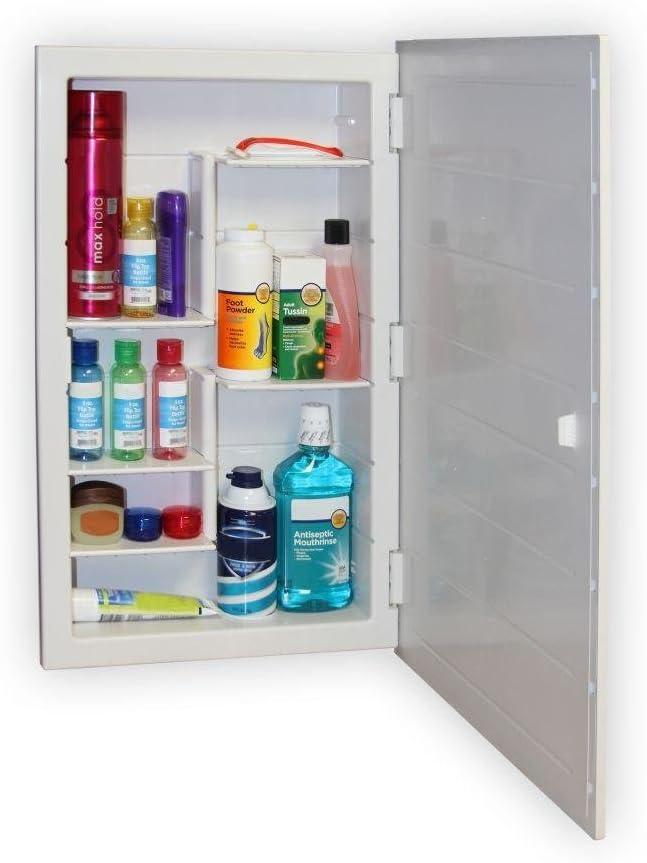 21-2-26-07 Media 16in x 26in Frameless Recessed Medicine Cabinet with 7 shelves