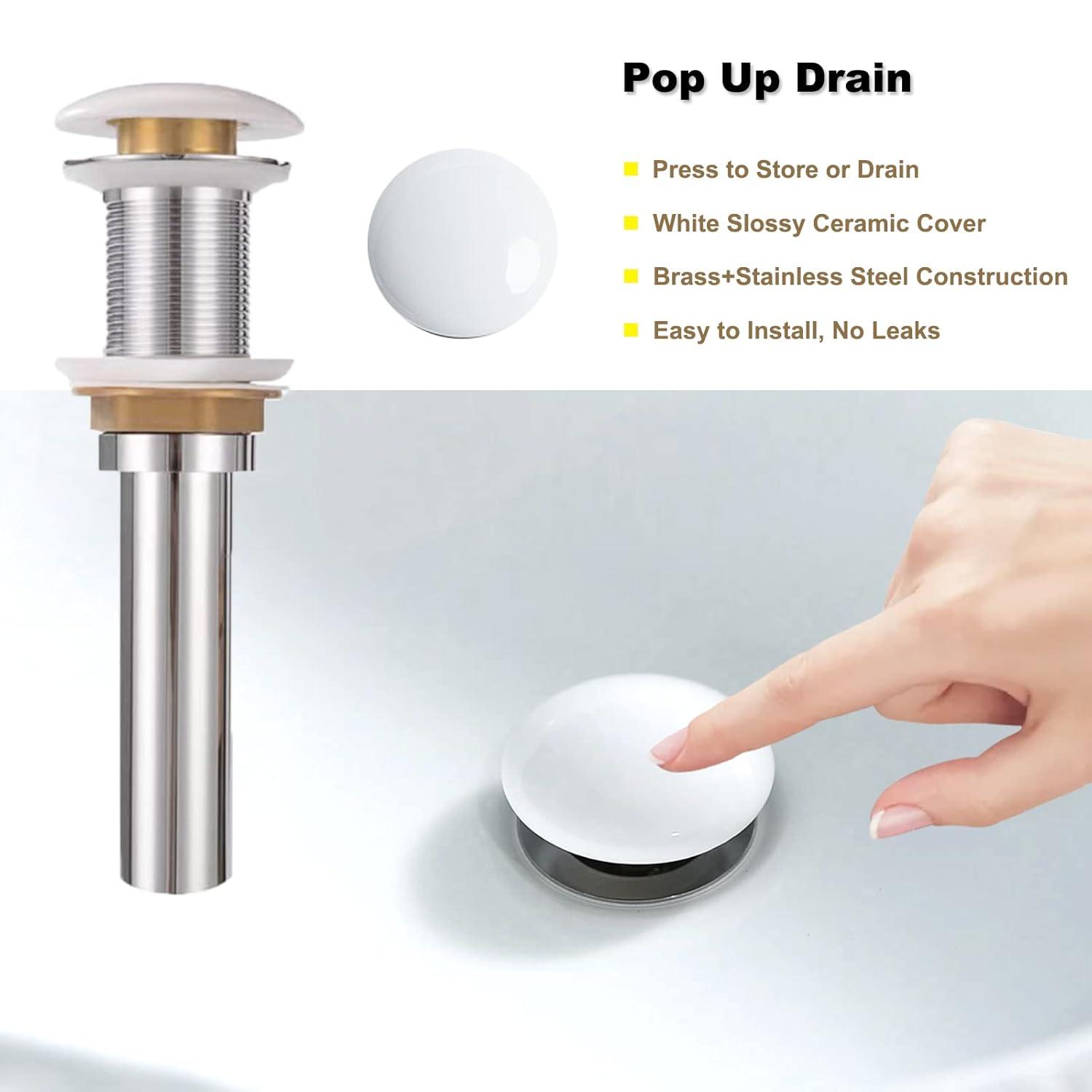 Bathivy Oval Vessel Sink, 14.6'' x 11.6'' Modern Above Counter Oval Bathroom Sink, Small White Porcelain Bathroom Vessel Sink with Pop Up Drain