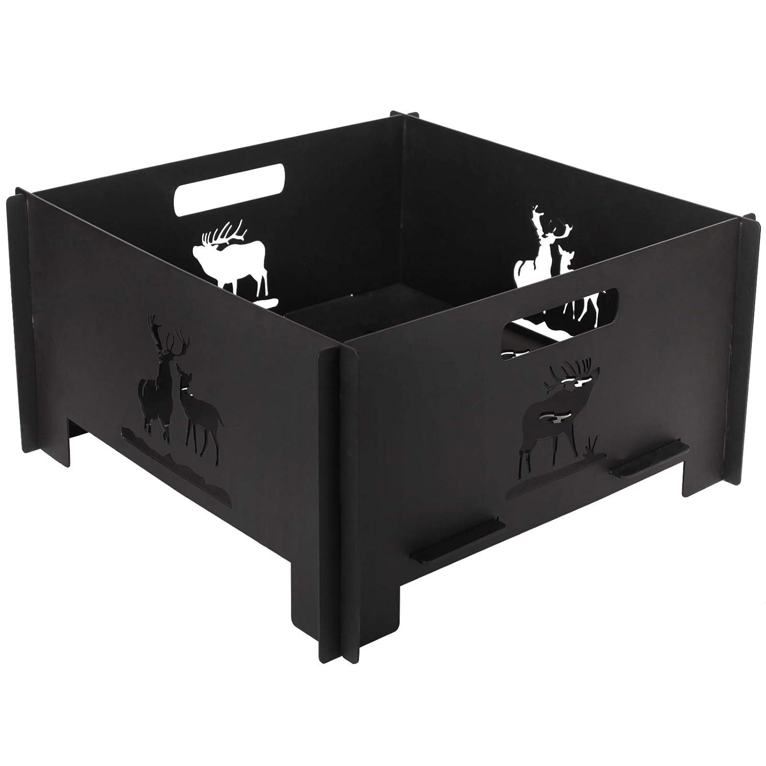 Portable Plug Fire Pit, 15.8 Inch Collapsible Firepits for Outside Wood Burning, Folding Outdoor Indoor Accessories for BBQ Camping Travel or Picnic, Foldable Fire Pits Bonfire of Backyard Patio