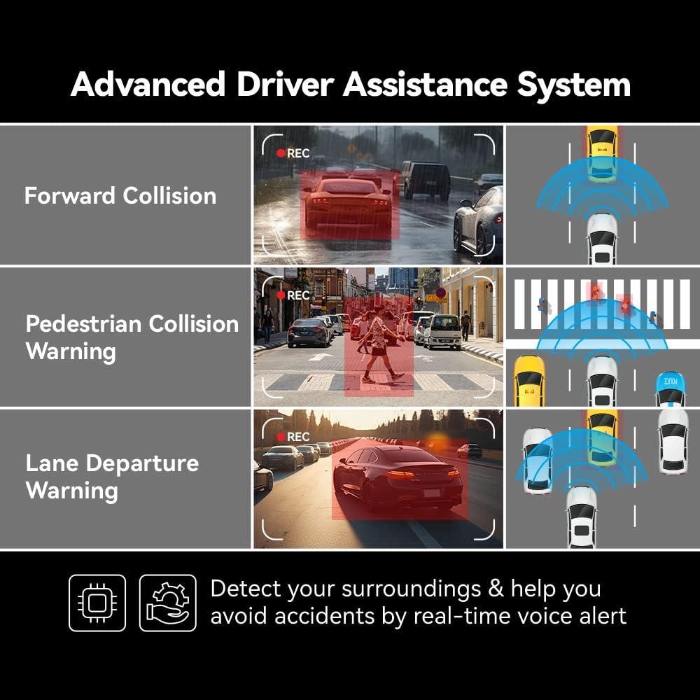 ARMIJU P12 Pro 4K Mirror Dash Cam 12 Inch Rear View Camera with ADAS BSD Voice Control Night Vision Parking Monitoring 32GB Memory Card | Wayfair