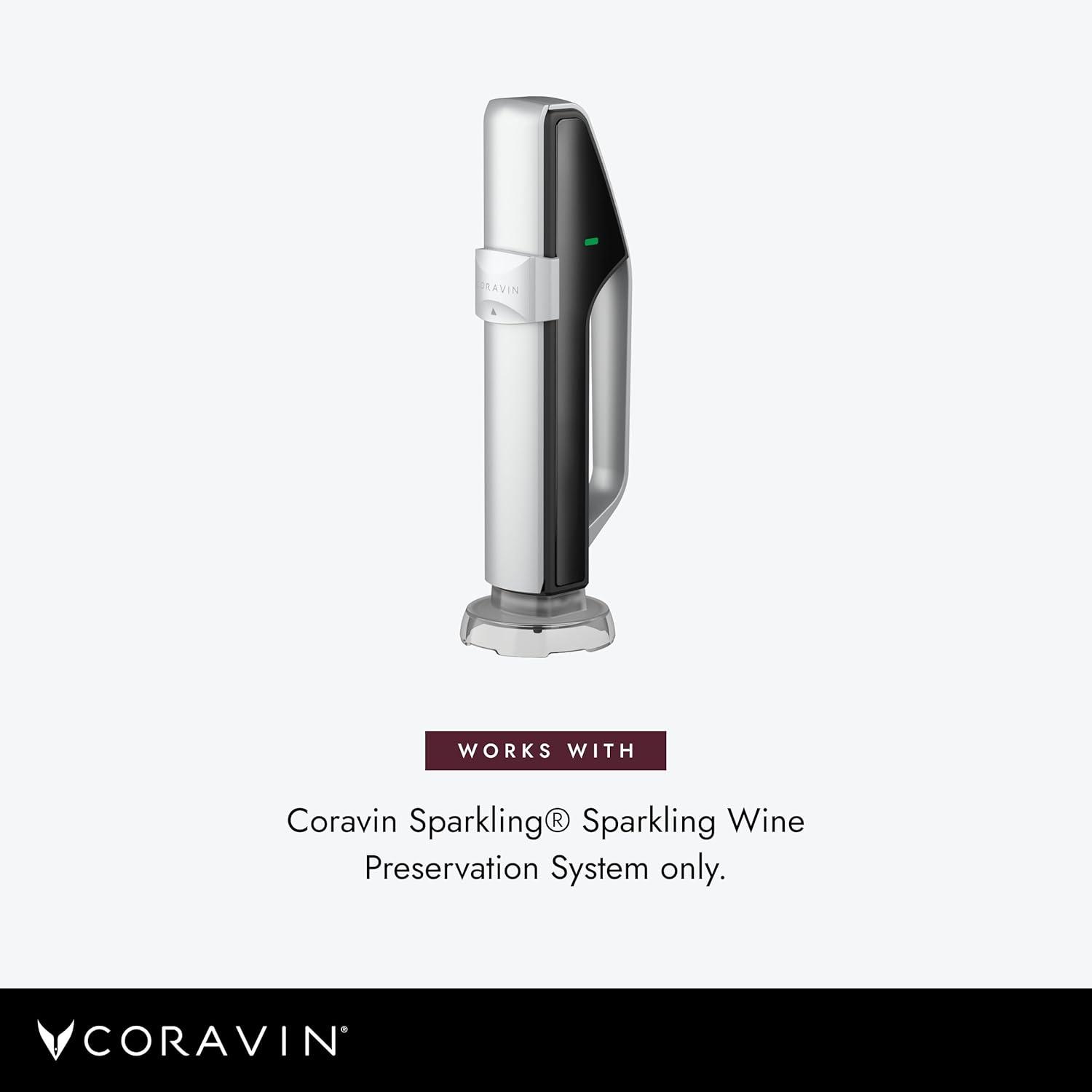 Coravin Black and Silver Sparkling Wine Stoppers Set