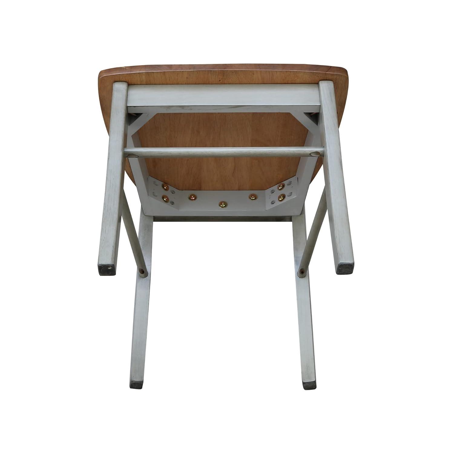 Elegant White Parawood High Cross Back Chair, Set of 2