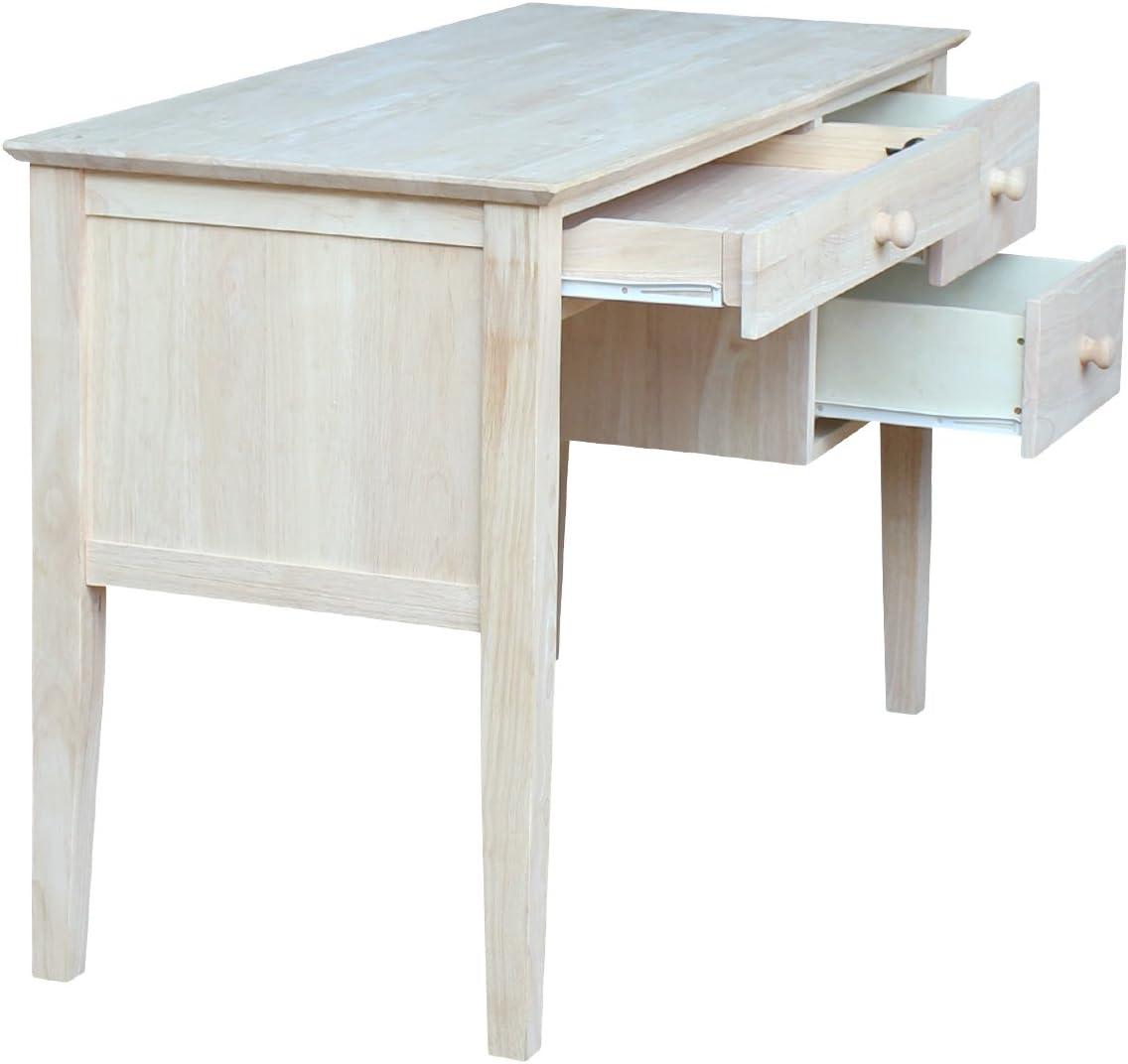 Computer Desk International Concepts: Unfinished Parawood, Brooklyn Style, Writing Desk with Drawer
