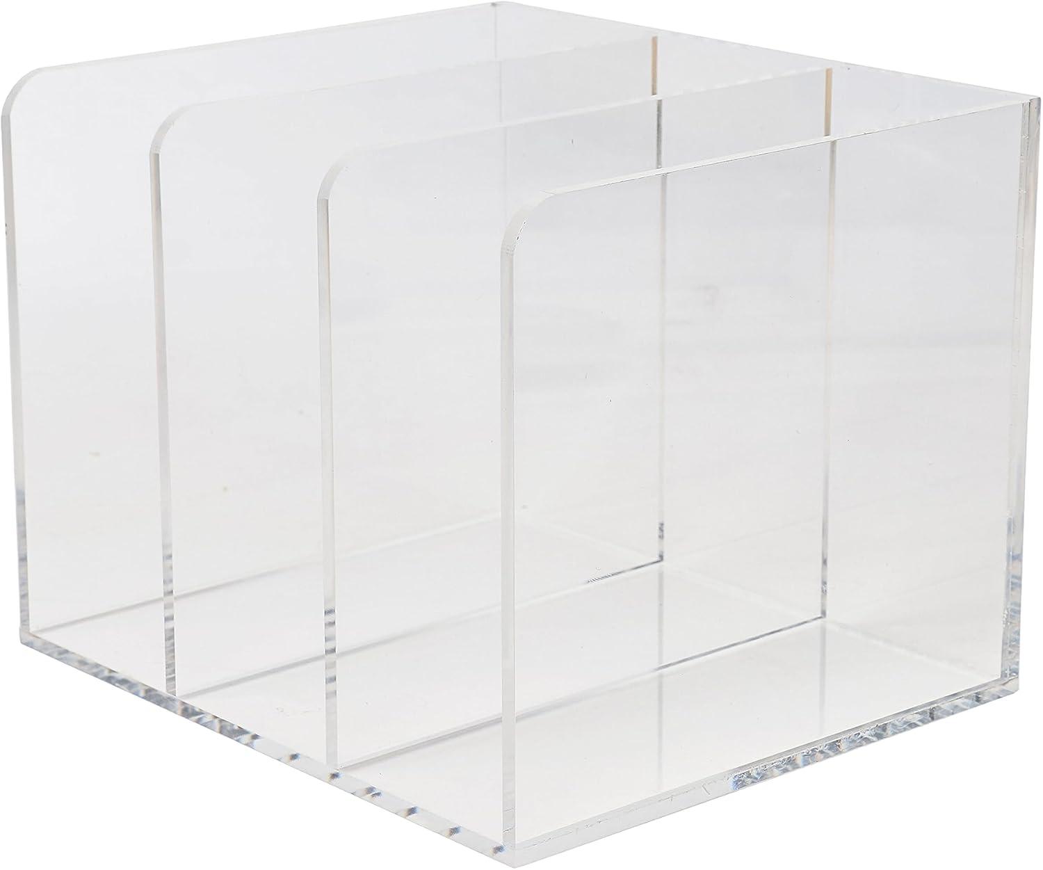 Thomas Martha Stewart Acrylic 3 Section File Holder Office Desktop Organizer with Anti-Slip Feet