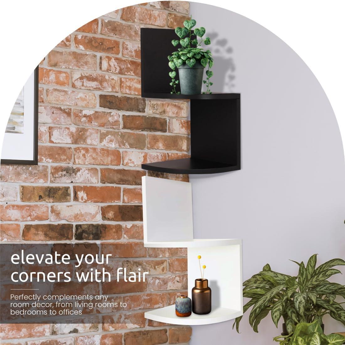 Kiera Grace Kieragrace Retro Set of 2 Count Floating-Shelves, Black, 2
