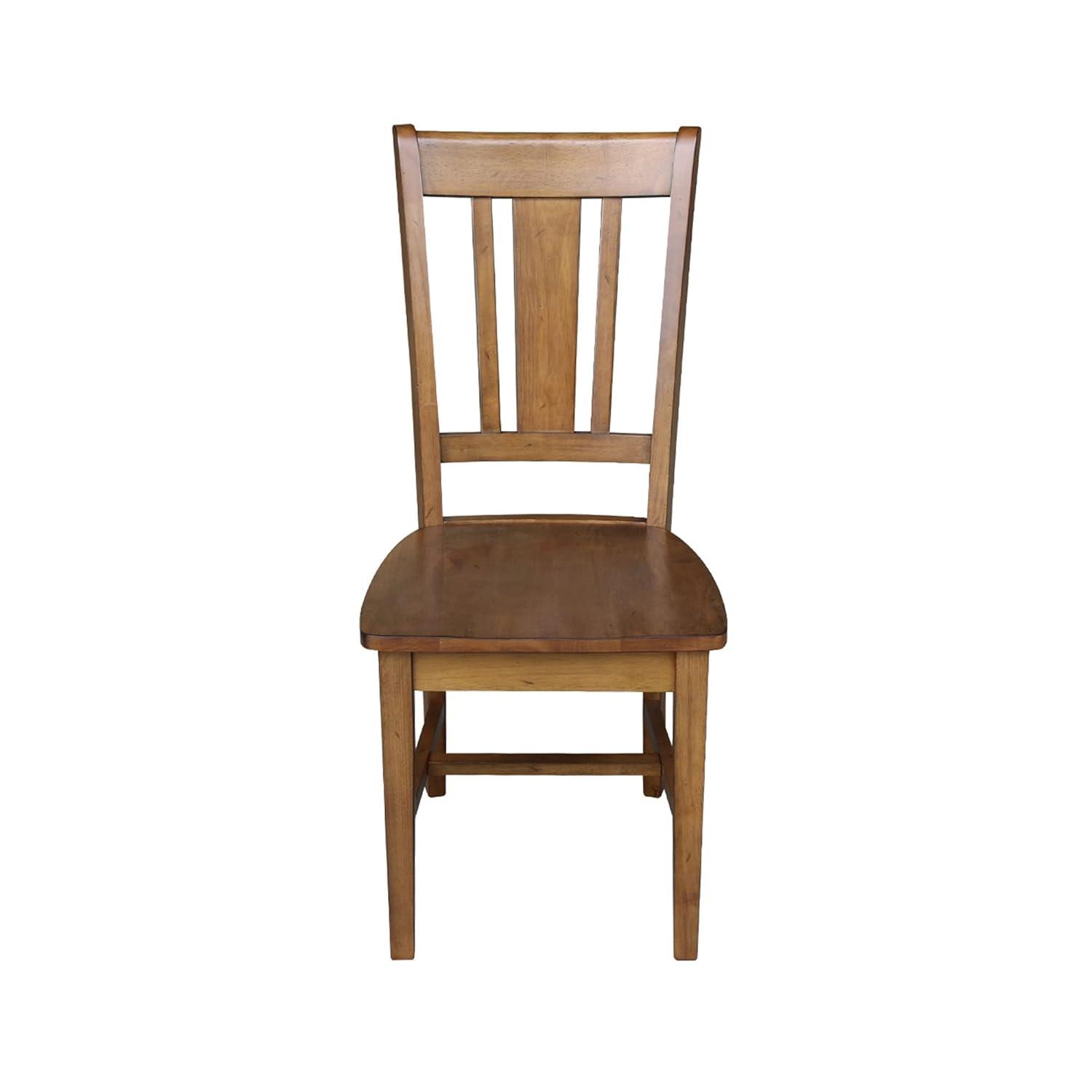 Set of 2 San Remo Splatback Chairs Pecan - International Concepts: Solid Wood, Unupholstered