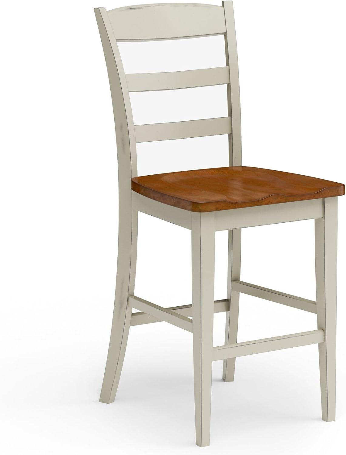 Monarch Counter Height Barstool Off White - Homestyles: Hardwood Island Chairs, Kitchen Stool with Back