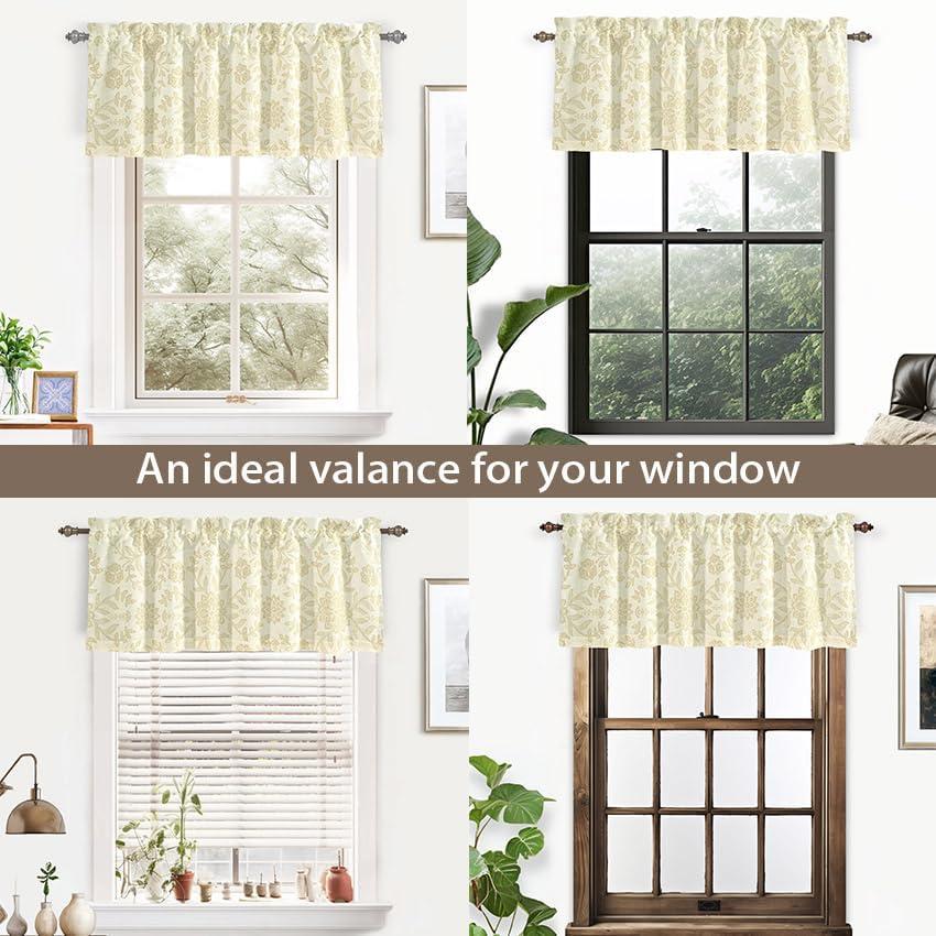 DriftAway Twyla Floral Tailored 52'' W Window Valance