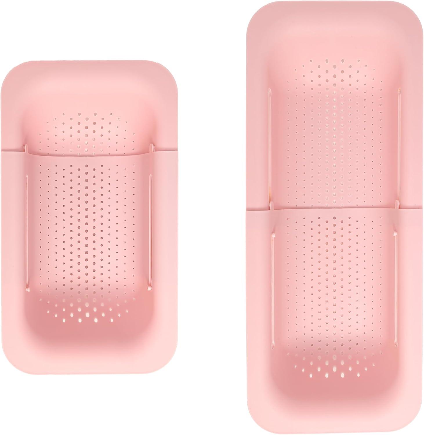 Pink Expandable Over-the-Sink BPA-Free Plastic Colander