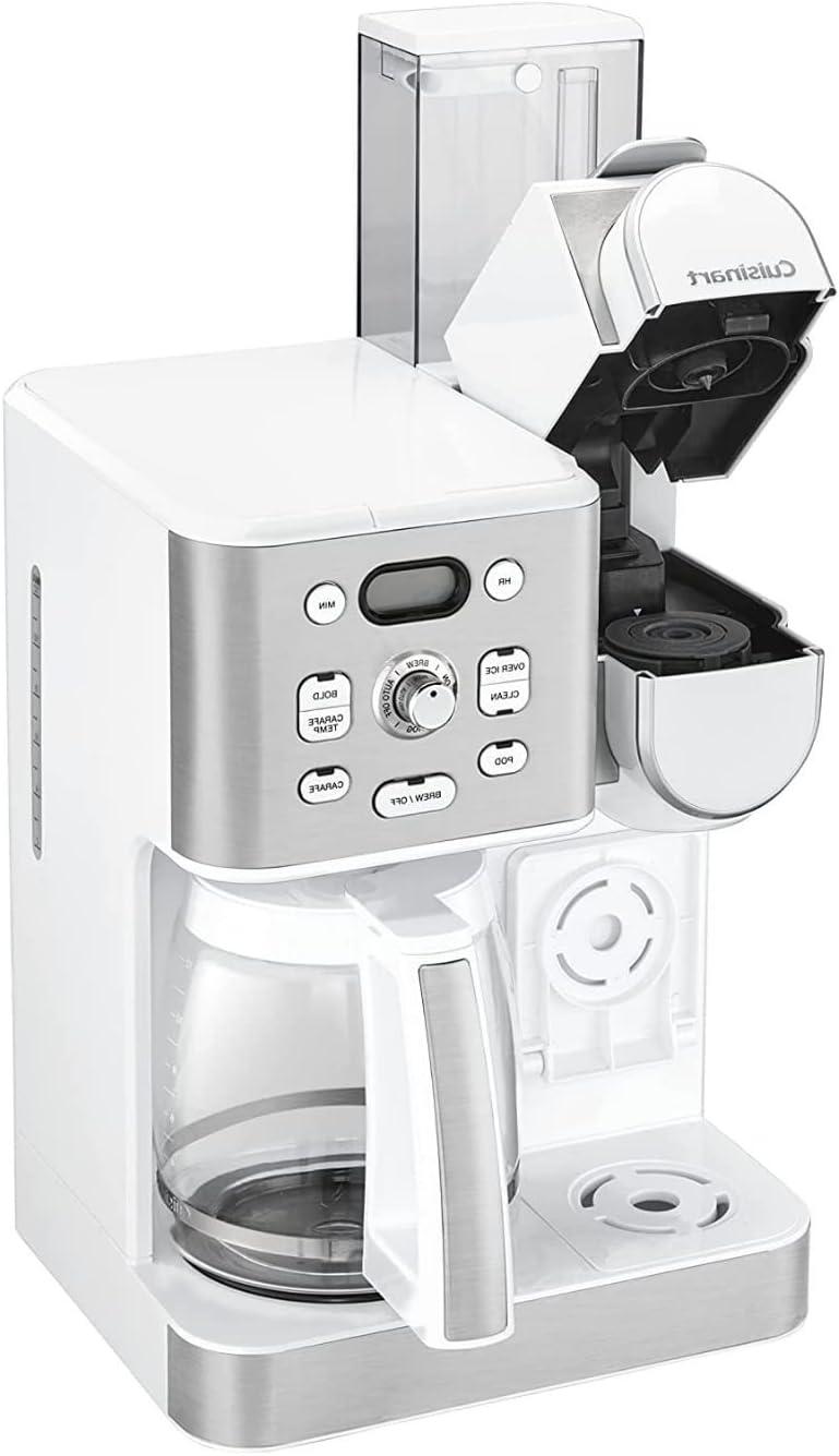 Cuisinart Coffee Center 2-IN-1 Coffee Maker and Single-Serve Brewer - White - SS-16W: Drip & Single Serve, 12 Cup, Programmable