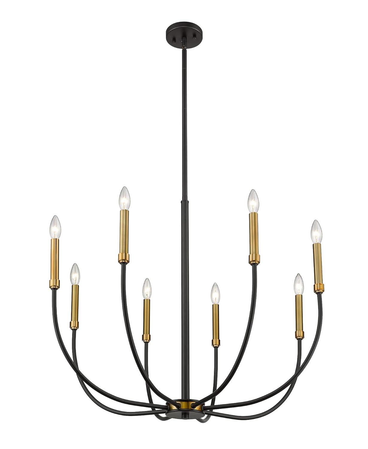 Z-Lite Haylie 8 - Light Chandelier in  Matte Black/Olde Brass
