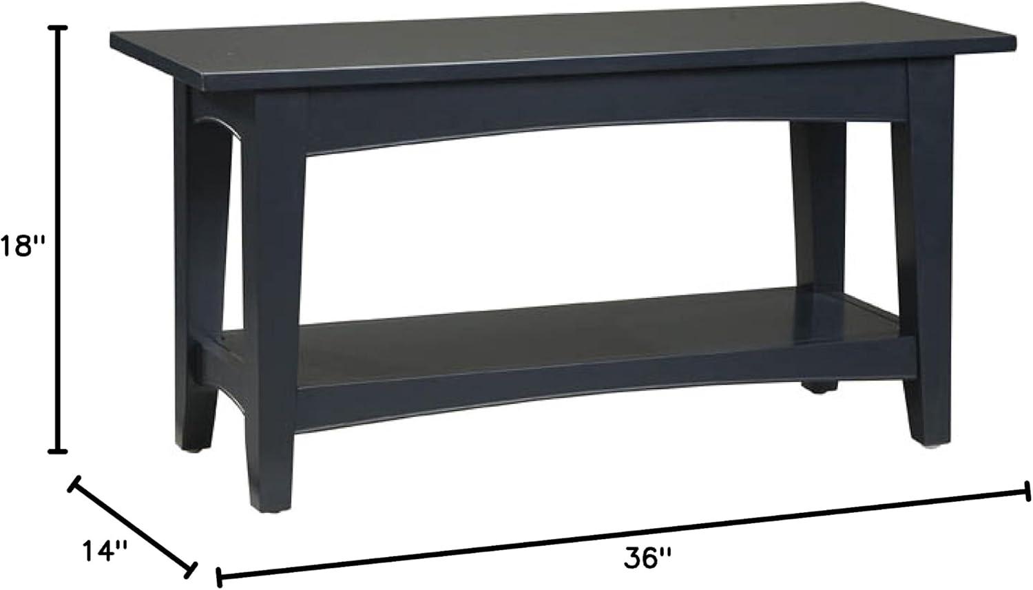 Alaterre Shaker Cottage Bench with Shelf, Espresso
