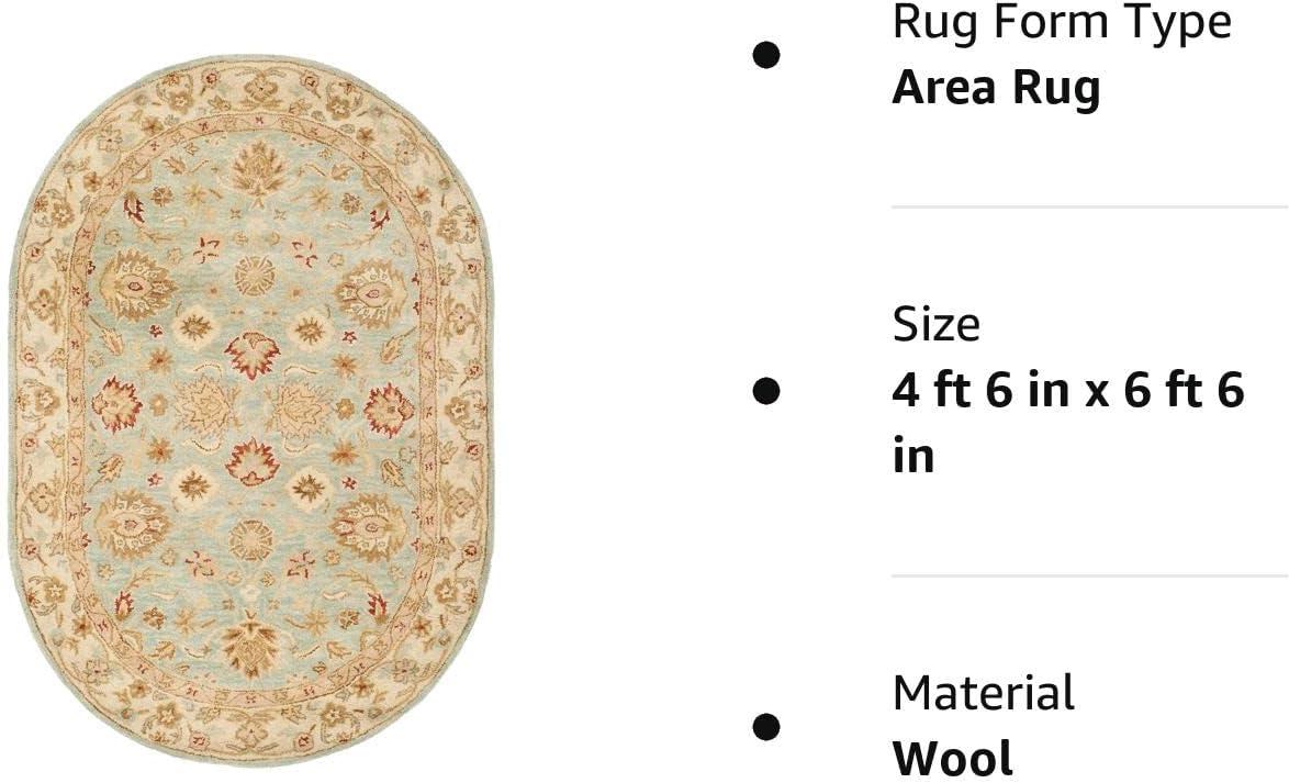 Antiquity AT822 Hand Tufted Area Rug - Grey Blue/Beige - 4'6"x6'6" Oval - Safavieh.