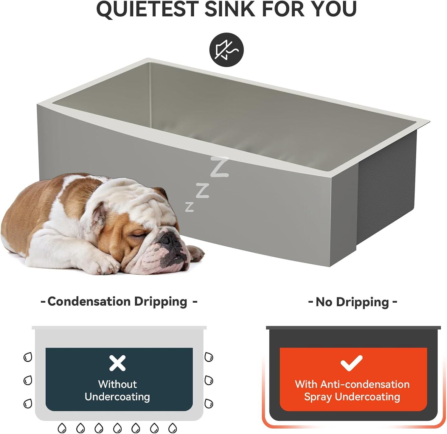 36 in. Farmhouse/Apron Front Single Bowl 16 Gauge Stainless Steel Kitchen Farmer Sink with Bottom Grid