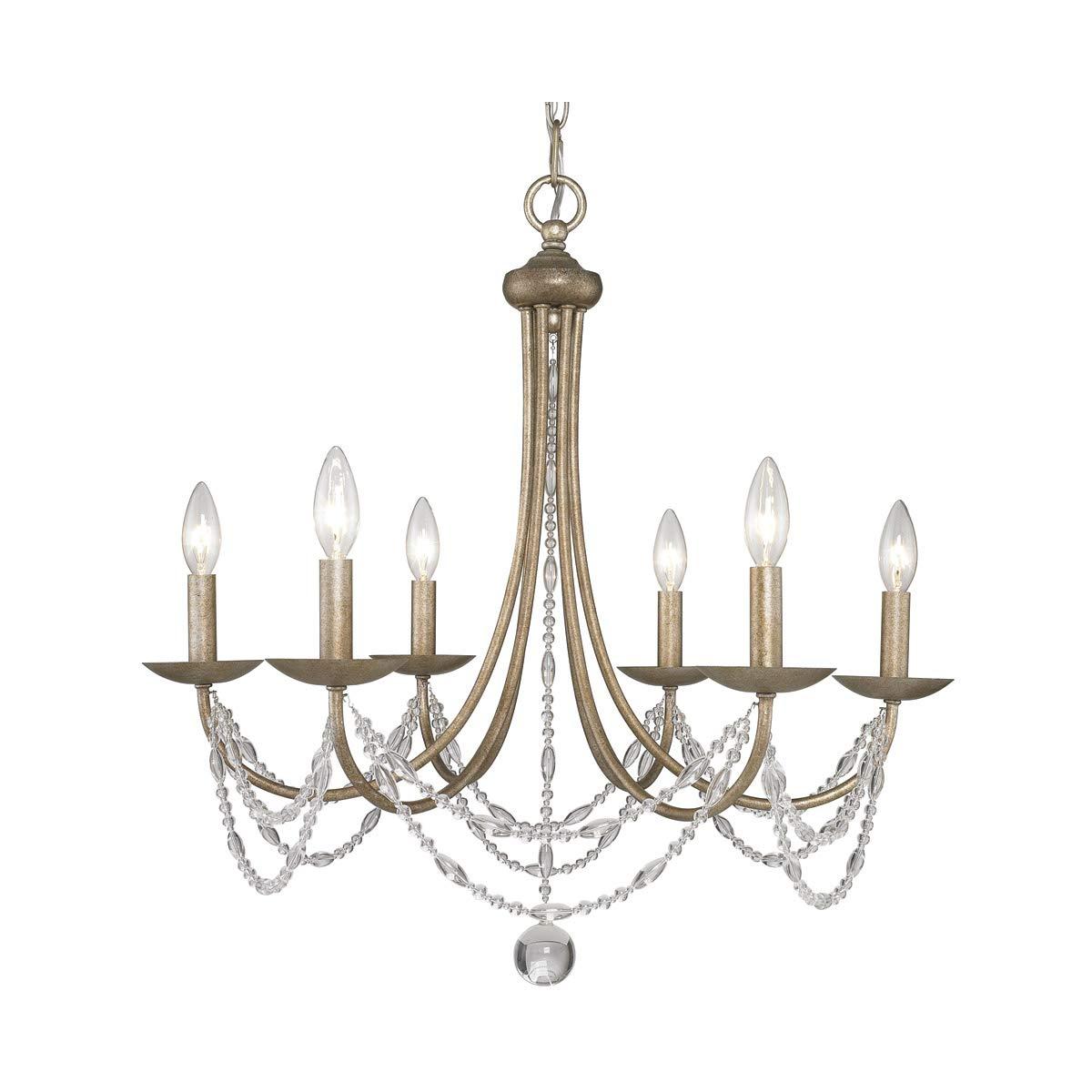 Golden Lighting Mirabella 6-Light Chandelier in Golden Aura
