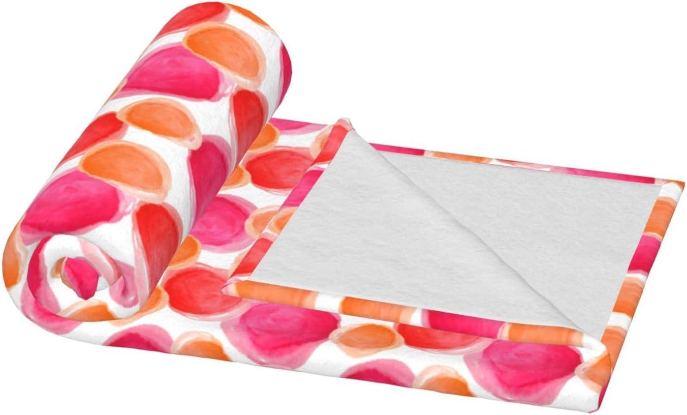 Pink and Orange Fleece Lightweight Throw Blanket for Girls