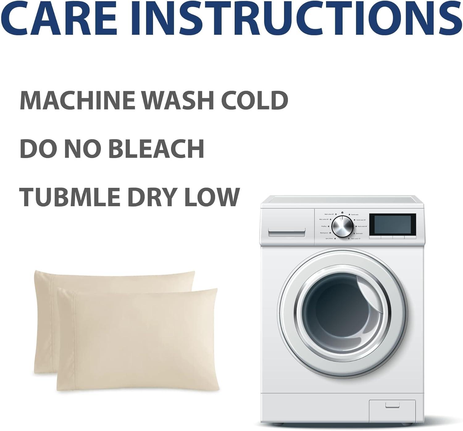 Swift Home | Basics 2-Piece Microfiber Pillowcase Set Cream Standard