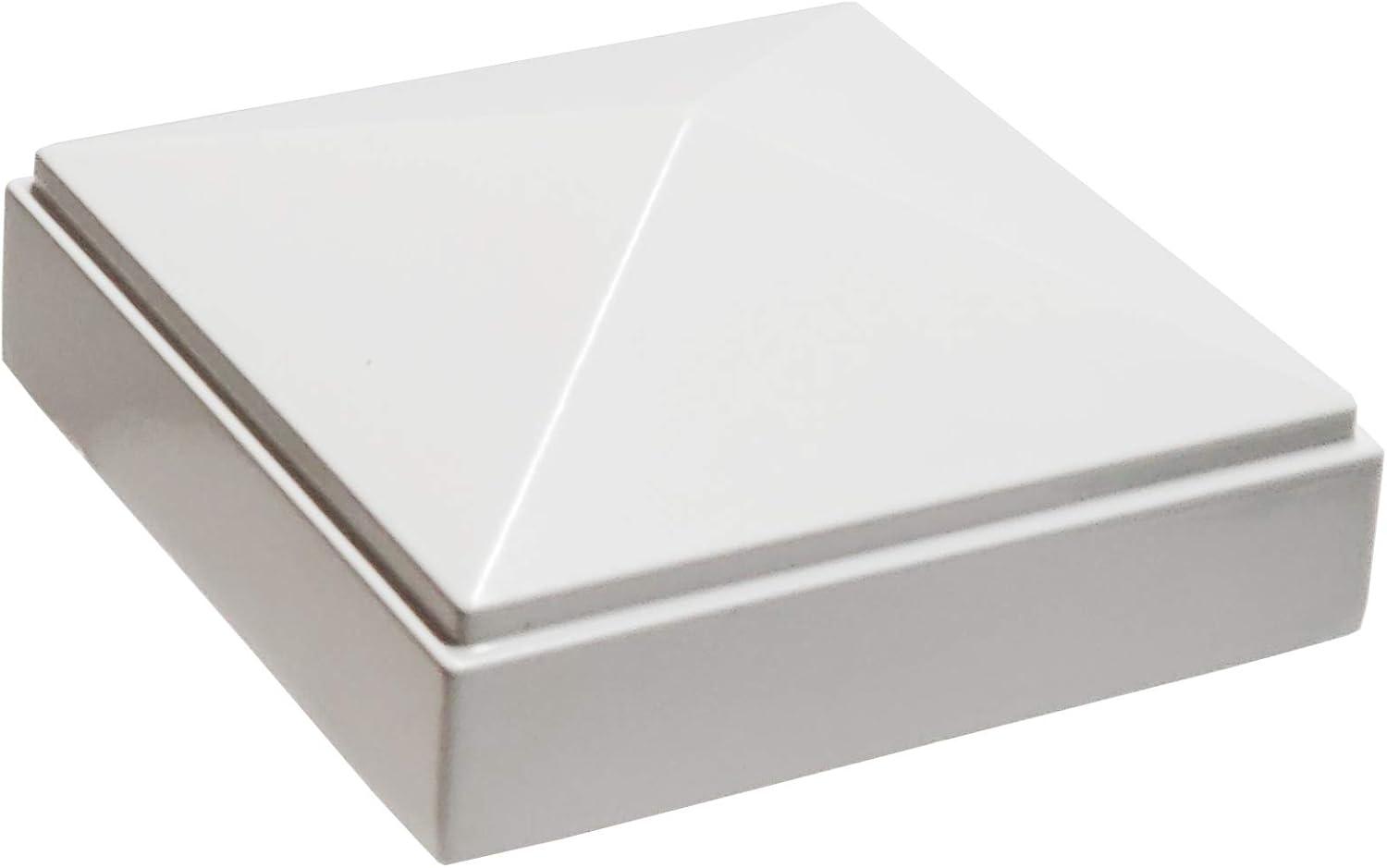 2" x 2" Aluminium Pyramid Post Cap for Metal Posts - Pressure Fit - White